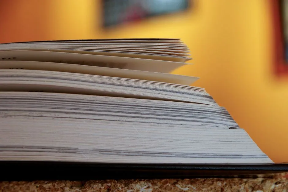 Close-up of open book pages